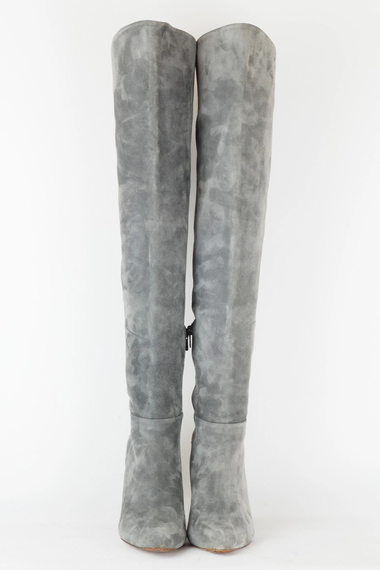 Hohe Stiefel Wildleder grau Stiefel Organizer