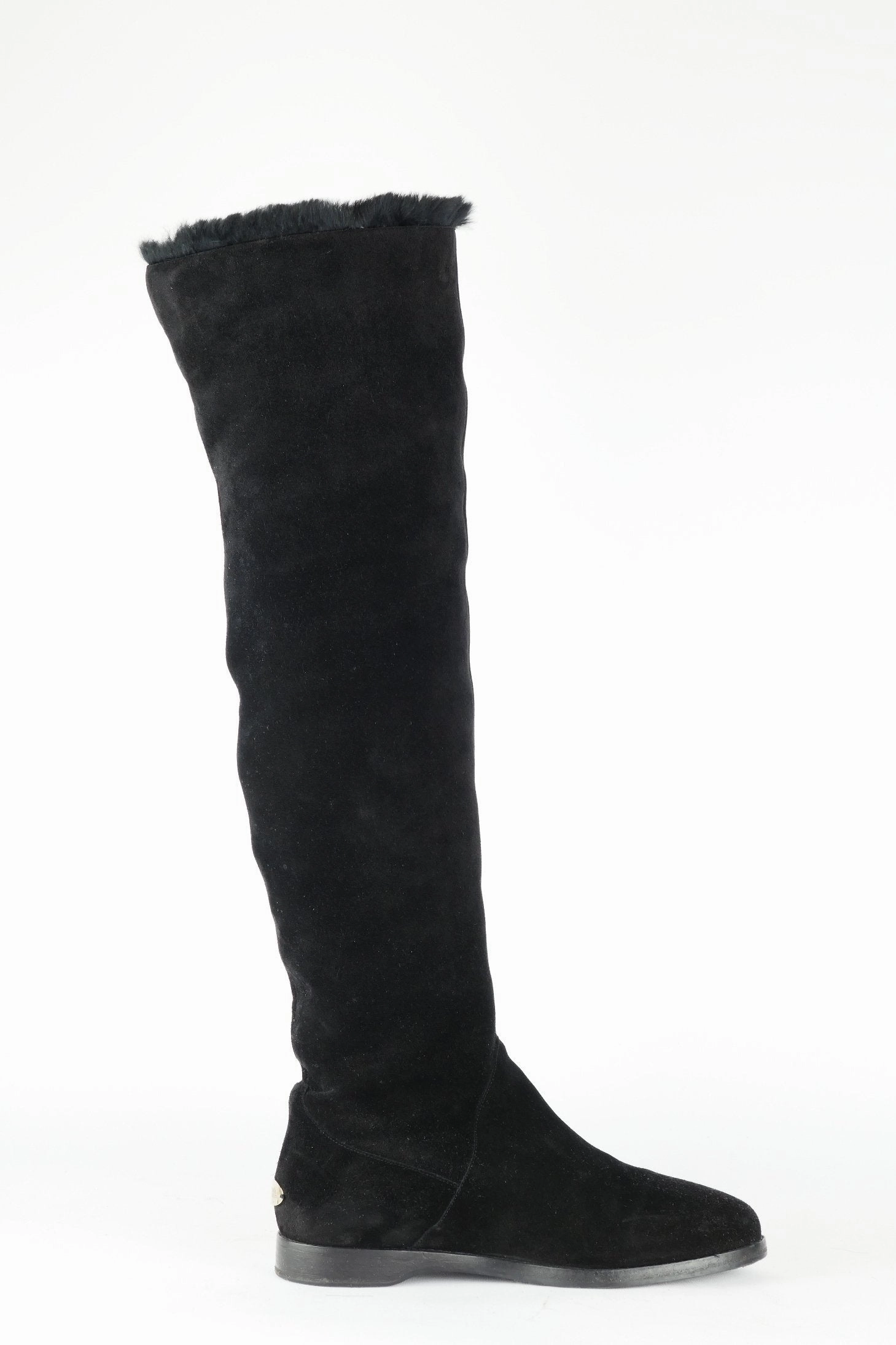 Mittelalter Stiefel Hohe Stiefel Wildleder schwarz