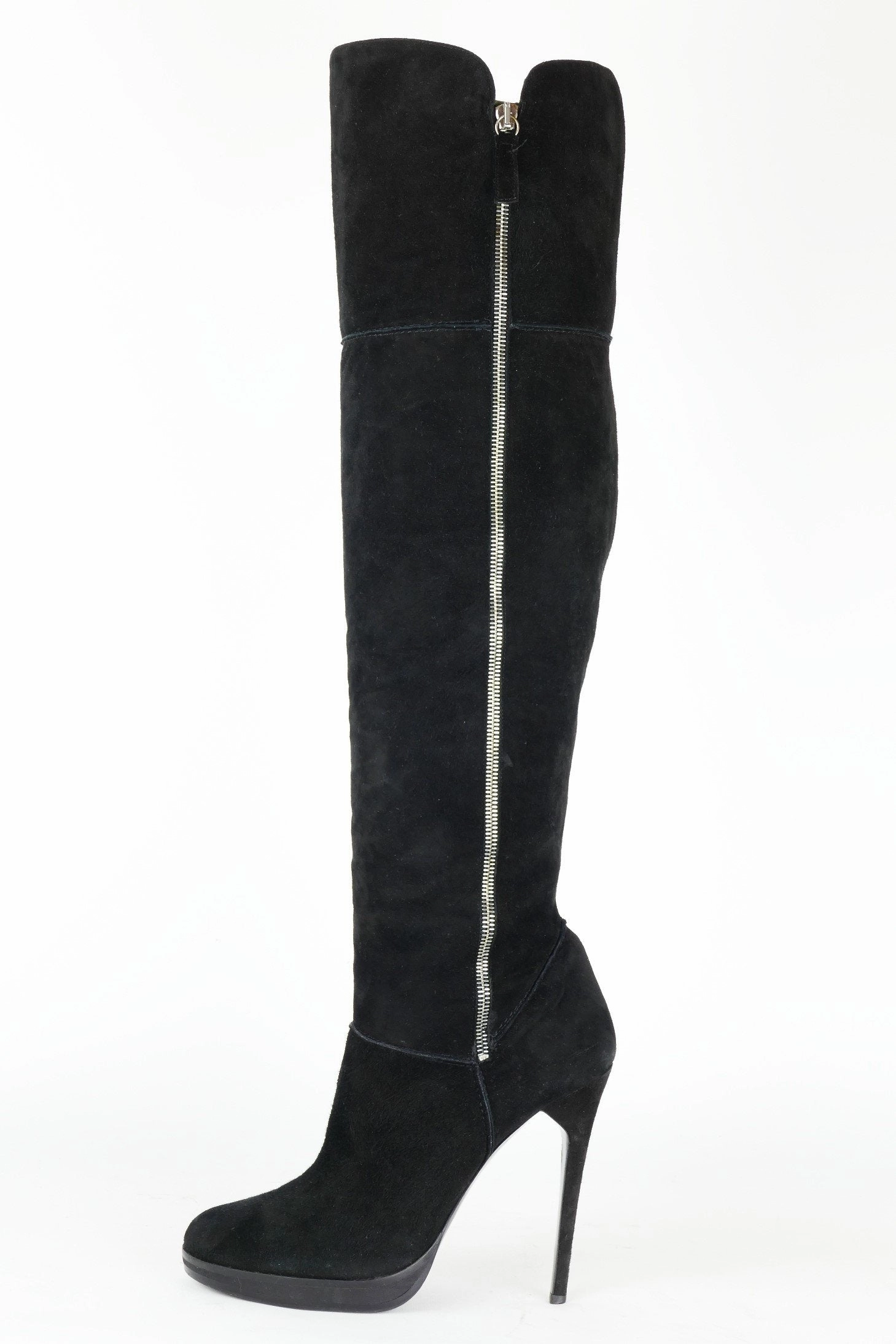 Hohe Stiefel Wildleder schwarz Stiefel Knecht