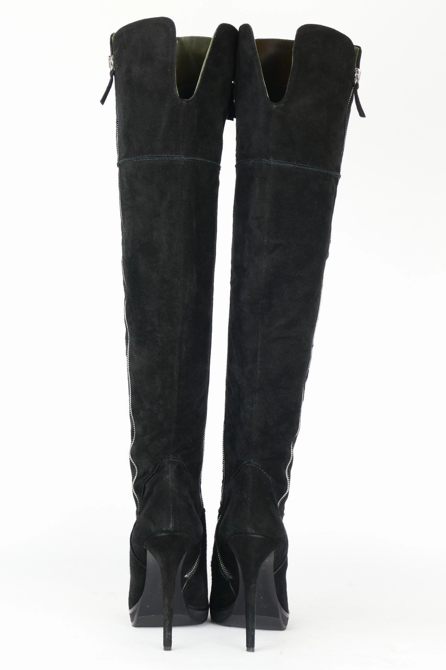 Hohe Stiefel Wildleder schwarz Stiefel Mit Spikes