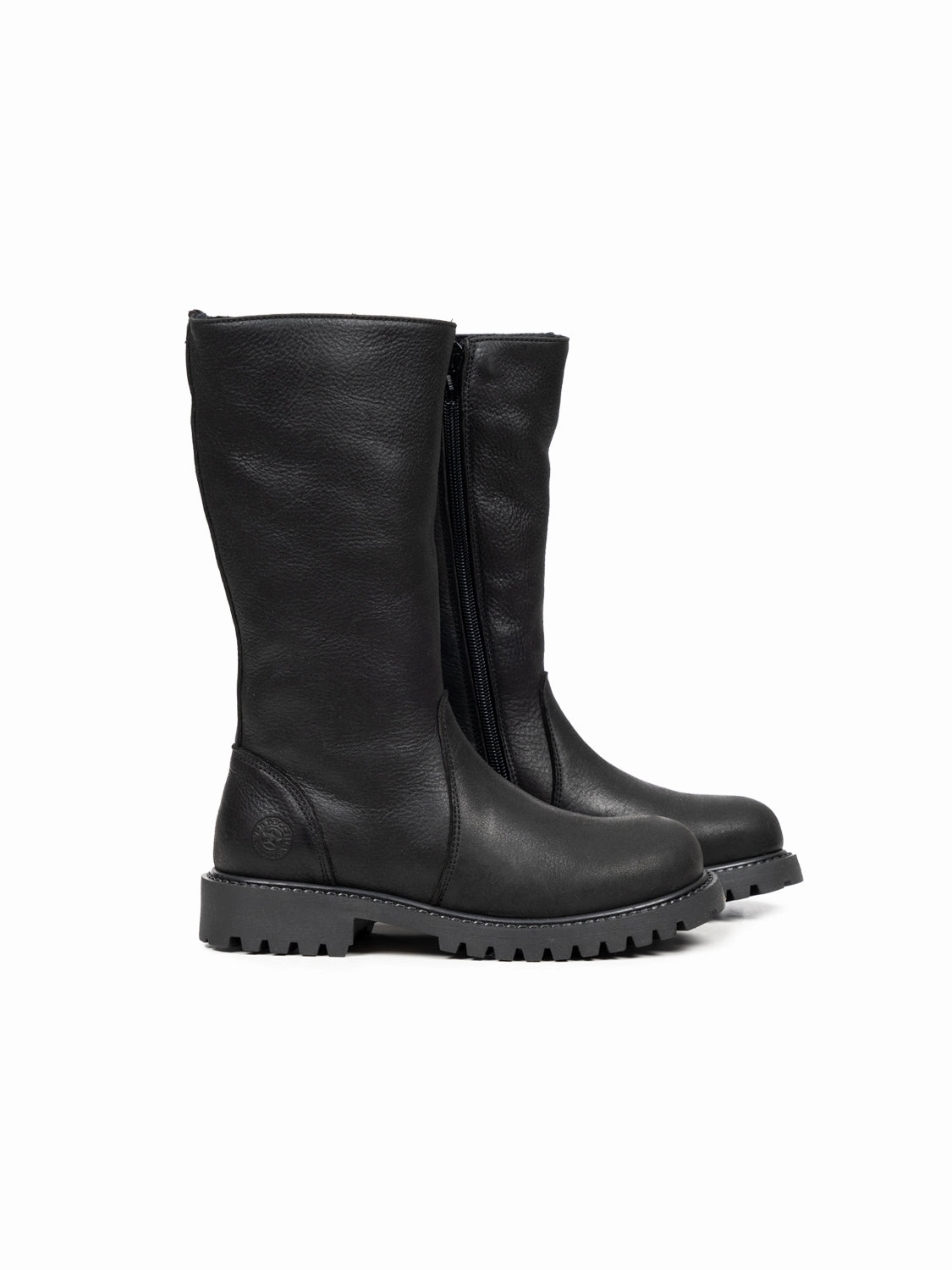 Winterstiefel Minus 30 Grad Hoher Schaffellstiefel mit Reiverschluss - Schwarz