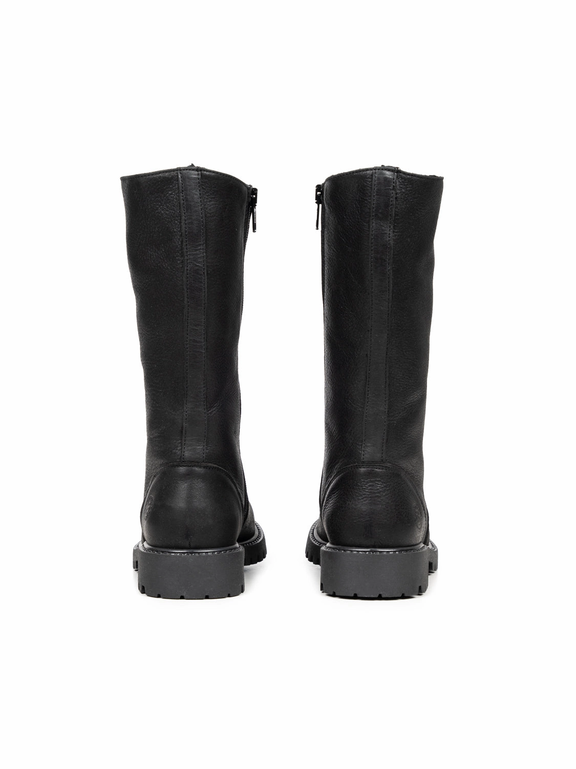 Winterstiefel Wasserdicht Günstig Hoher Schaffellstiefel mit Reiverschluss - Schwarz