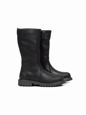 Hoher Schaffellstiefel mit Reiverschluss - Schwarz Olang Stubai Winterstiefel