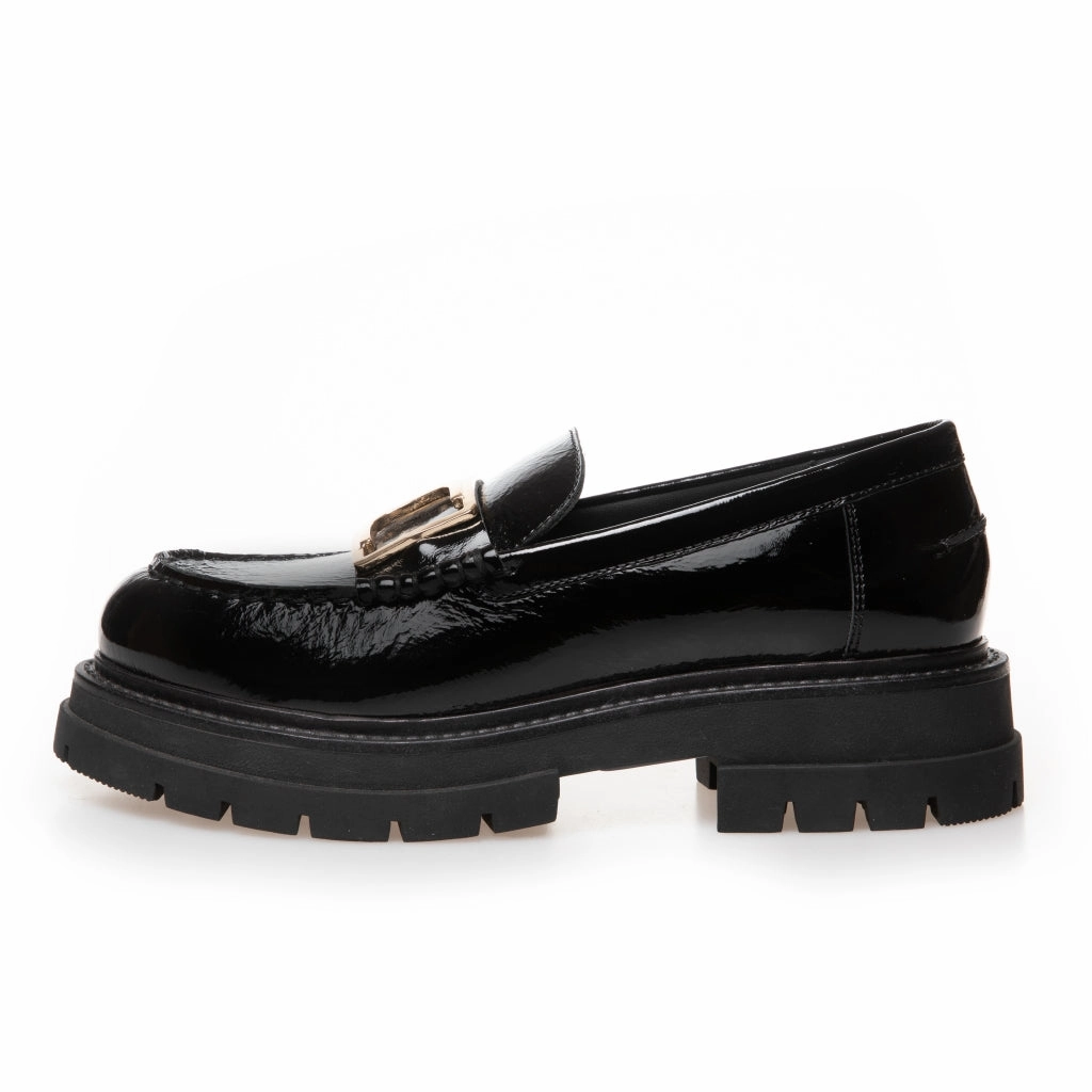 ICONIC WALK PATENT - BLACK PATENT Wide Toe Loafers