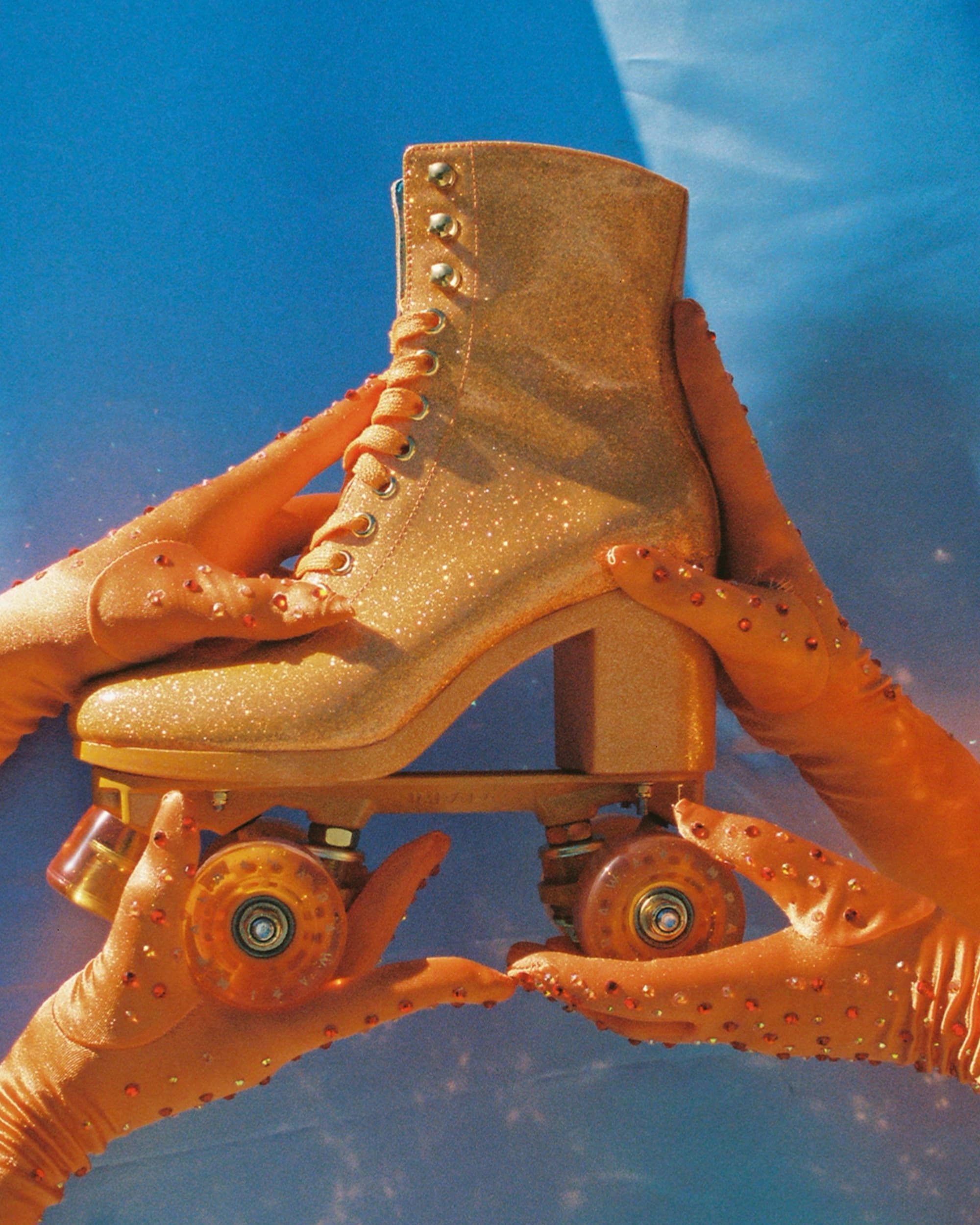 Impala Marawa High Heel Skate - Marawa Sparkle Orange High Heels Long