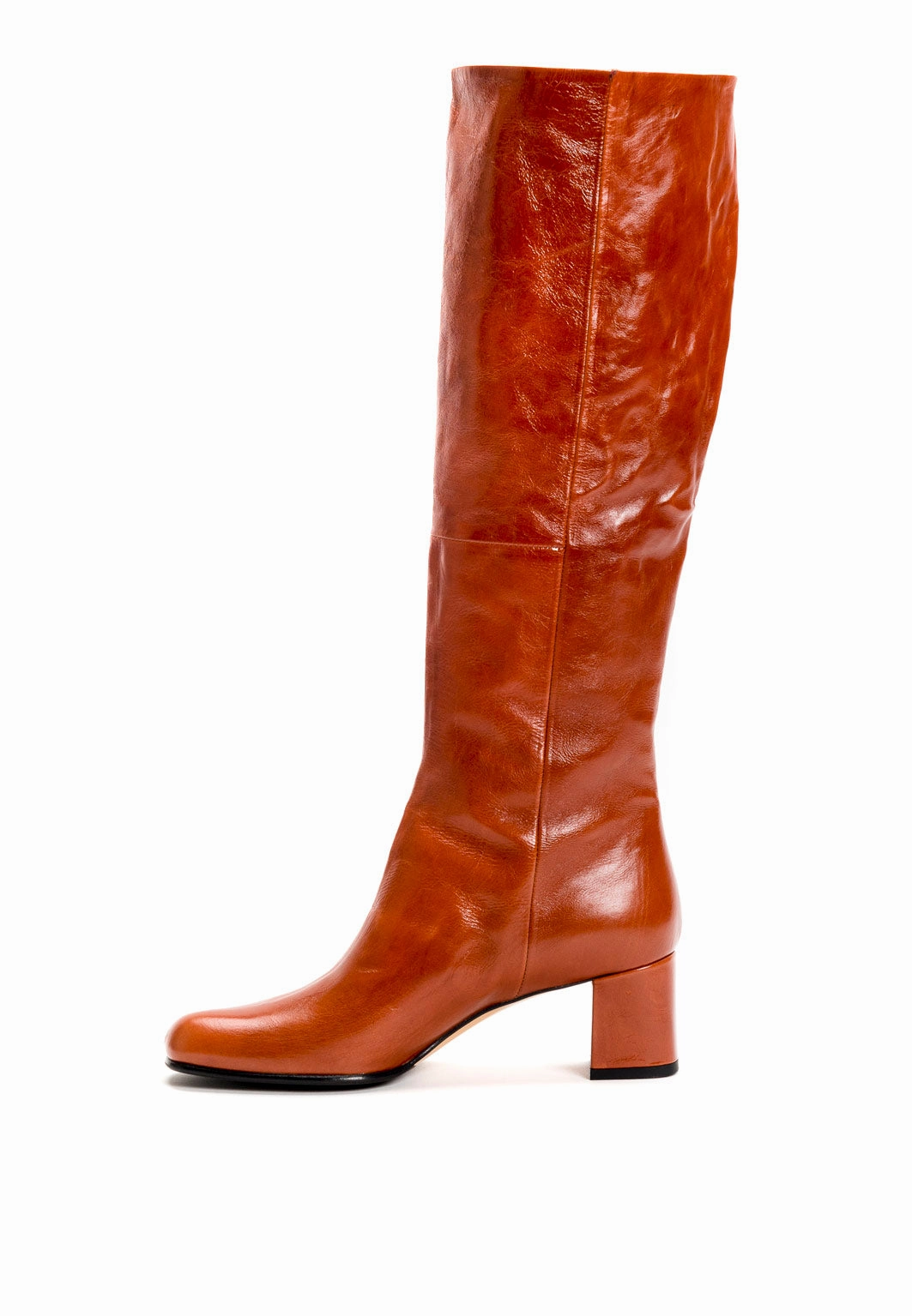 Stiefel mit Absatz in Cognac zum Umschlagen Stiefel Pics