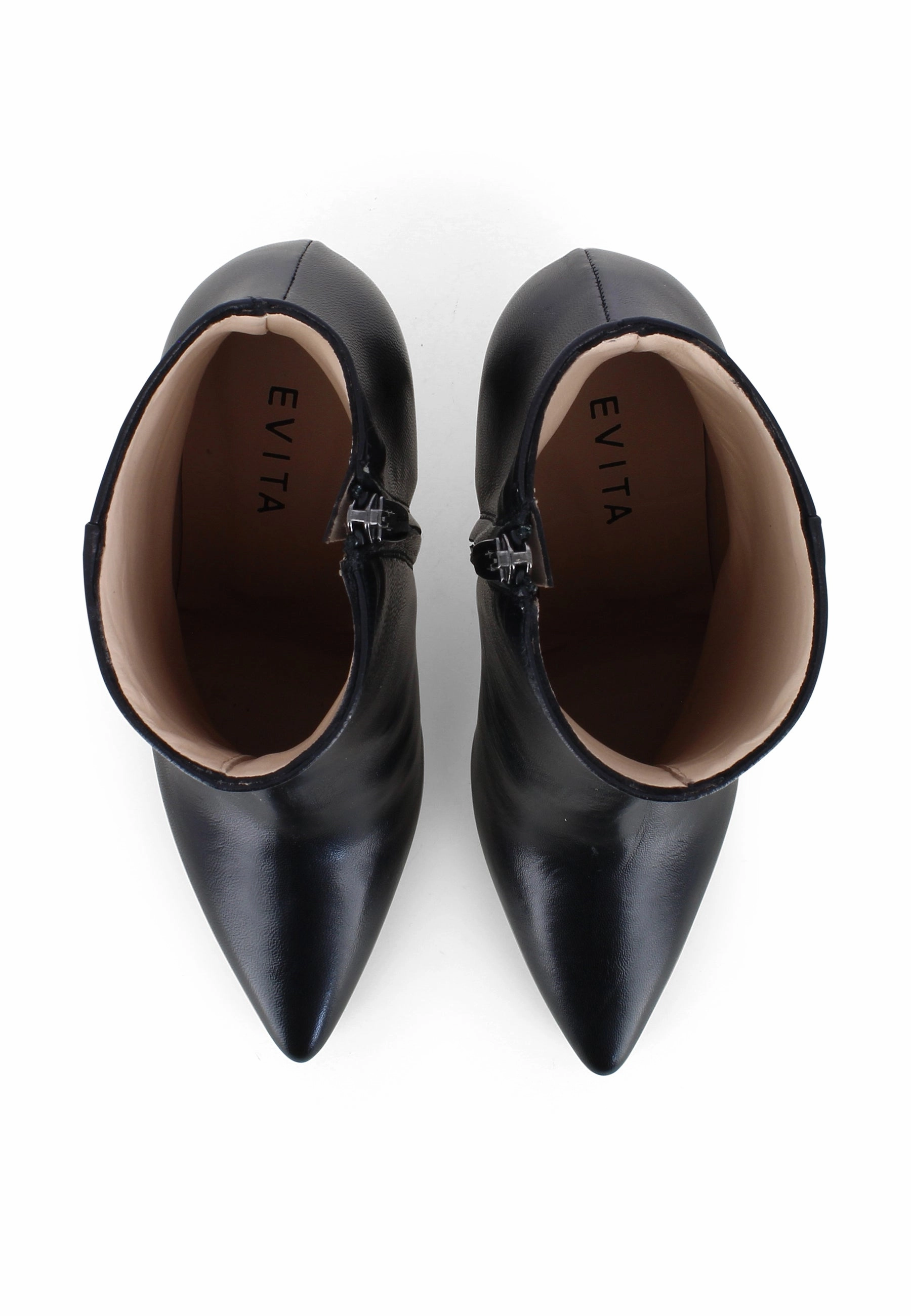 ALINA Damen Stiefelette  -  Glattleder Schwarz Super Arch High Heels