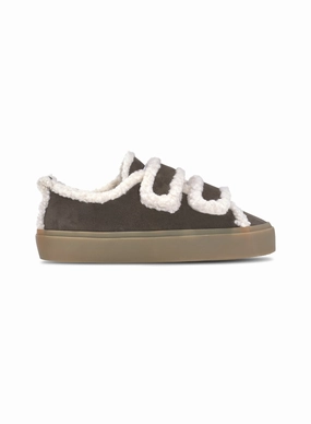 INUIKII Shearling Low Velcro Mrkebrun Sneaker High-top Sneaker