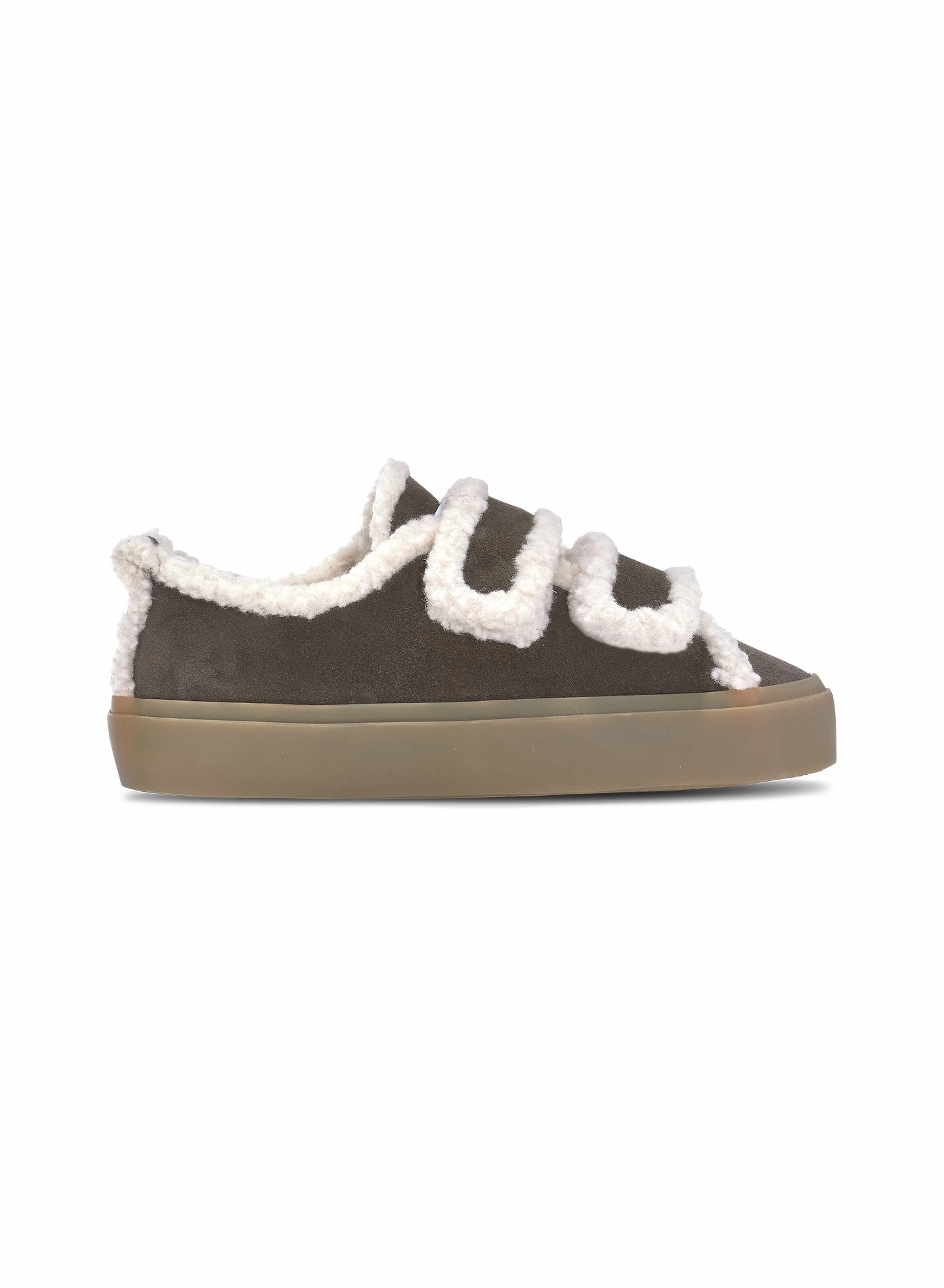 INUIKII Shearling Low Velcro Mrkebrun Sneaker Force 1 Unisex - Sneaker Low