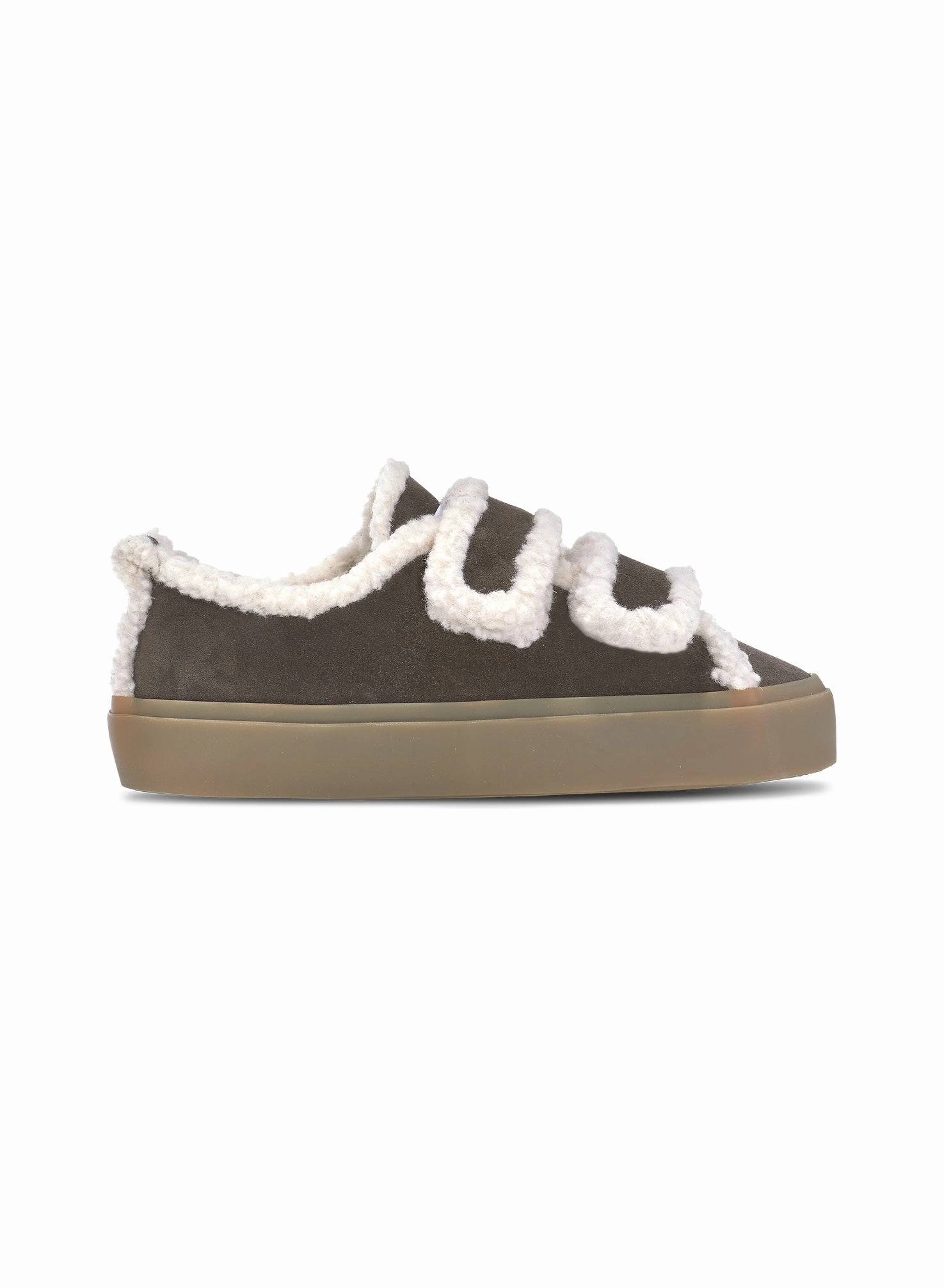 INUIKII Shearling Low Velcro Mrkebrun Sneaker Die Angesagtesten Sneaker 2025