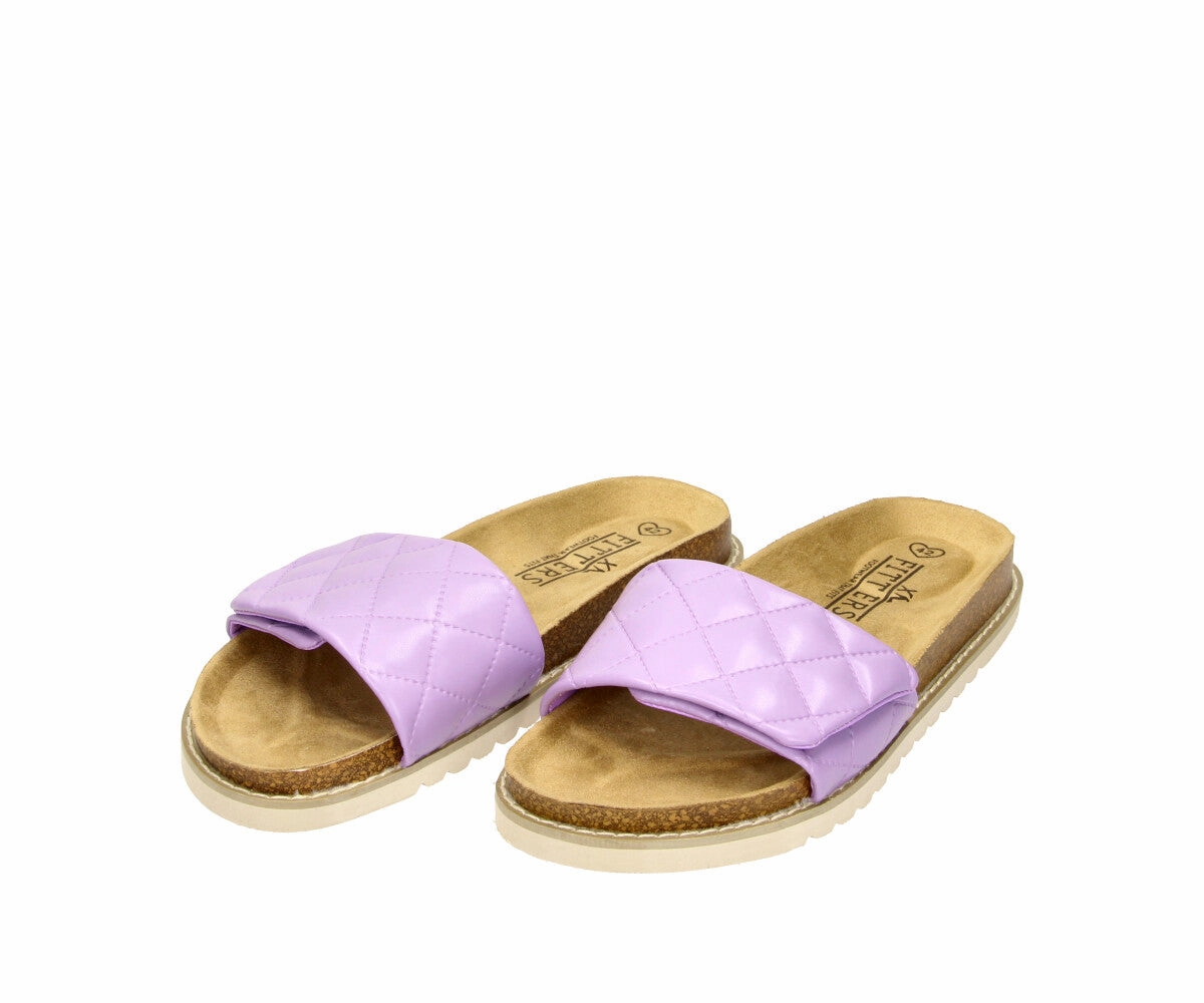 Jade in Lilac - Damen Slipper Sandalen Mit Topping