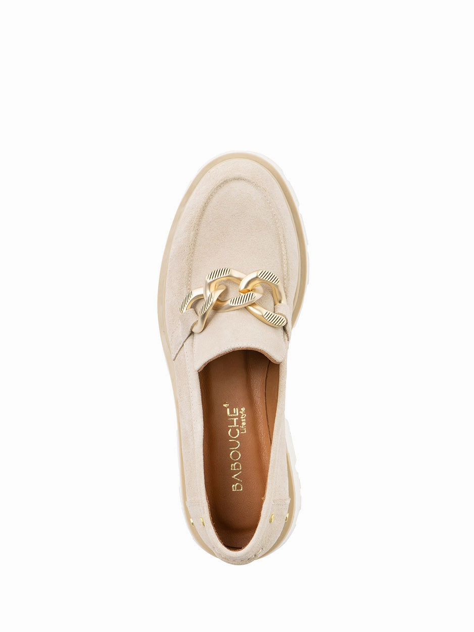 Loafers Cuir Jill | Chunky Loafer Beige
