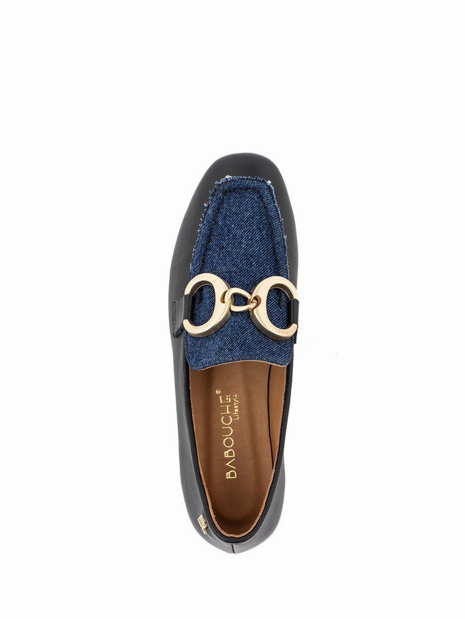 Jula | Loafer Zwart/Donker blauw Jeans Terra Loafers