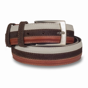 KAMO GUTSU Grtel Herren braun/wei - Leder, Breite 3.5 cm, Schliee silber, krzbar. Limitierte Auflage! U.s. Polo Assn Sneaker