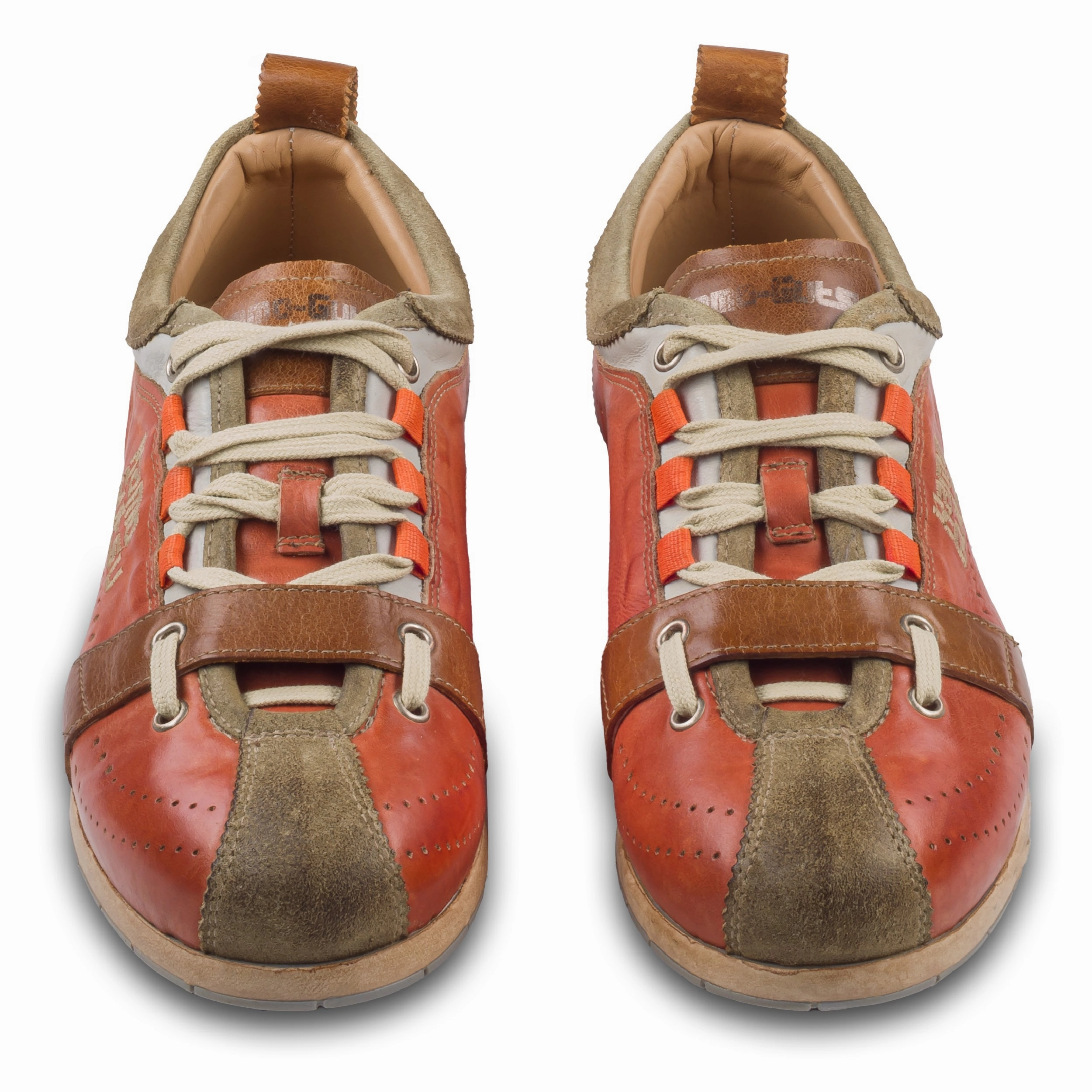 Sneaker Loafer KAMO-GUTSU Sneaker Herren orange/braun, Leder stonewashed (TIFO-017 kaki arancio) | Gr. 44/45 SALE%