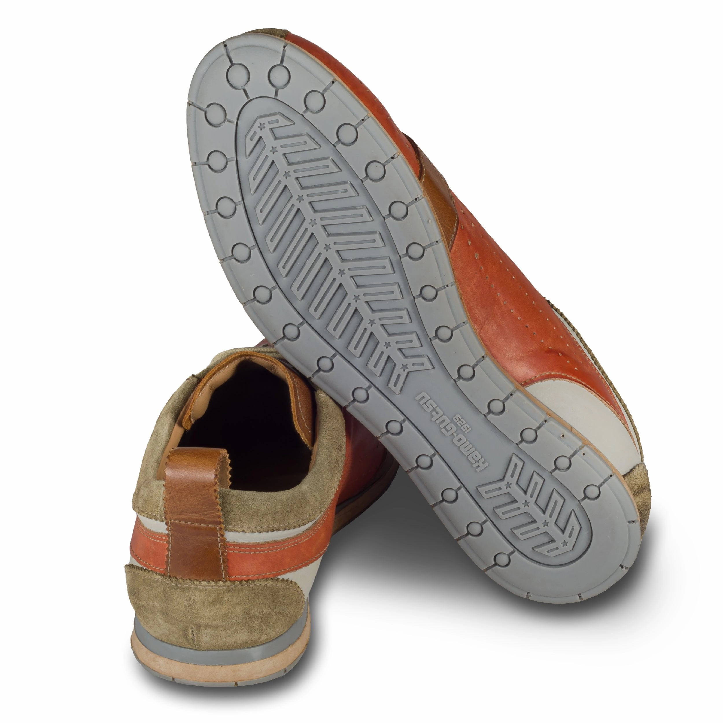 Weiße Sneaker Leder Gabor KAMO-GUTSU Sneaker Herren orange/braun, Leder stonewashed (TIFO-017 kaki arancio) | Gr. 44/45 SALE%