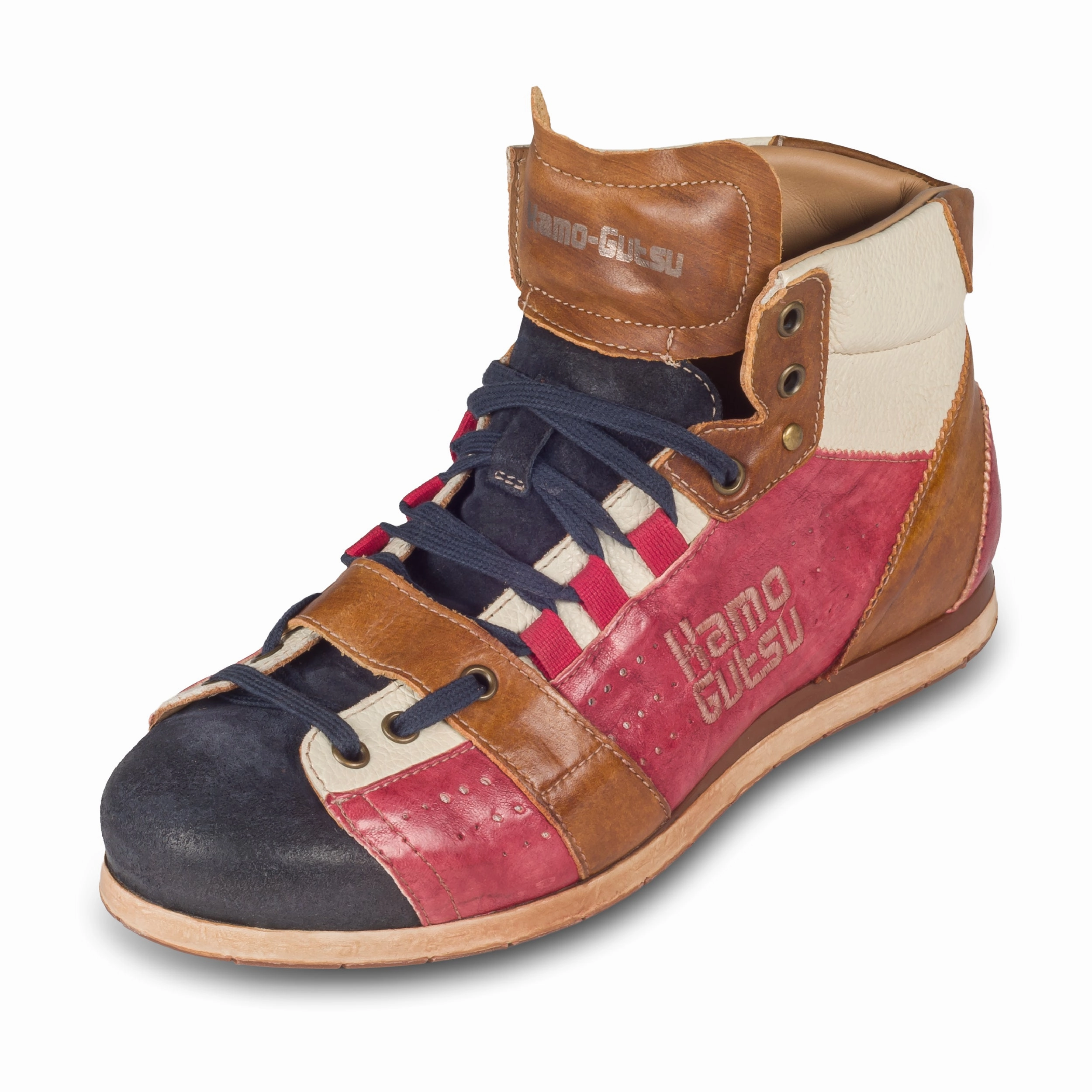 Sneaker Shopping Nyc KAMO-GUTSU Sneaker Stiefel Herren rot/blau - Leder stone-washed (TIFO-105 blu   rubino)