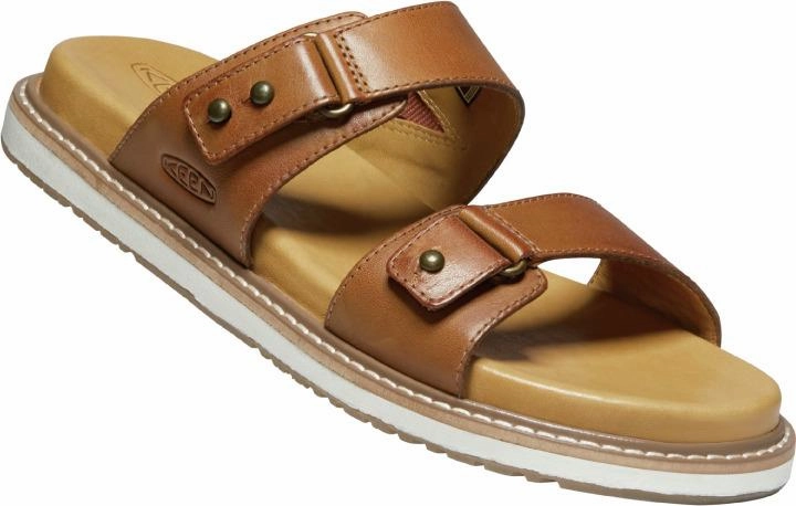 Keen Lana Slide Sandalen 1022589 Tortoise Shell/Silver Birch Sandalen Met Steunzolen