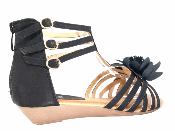 Keilabsatz Sandalen Sommerschuhe Sandaletten Black # 9539 Sandalen Y2k