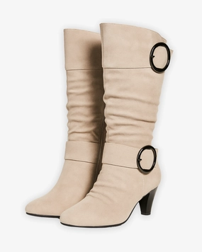 Kniehohe Stiefel mit Blockabsatz und Zierschnallen Legero Schuhe Stiefel