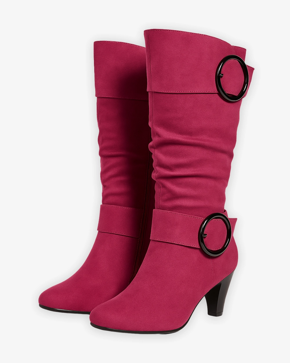 Kniehohe Stiefel mit Blockabsatz und Zierschnallen Maciejka Stiefel