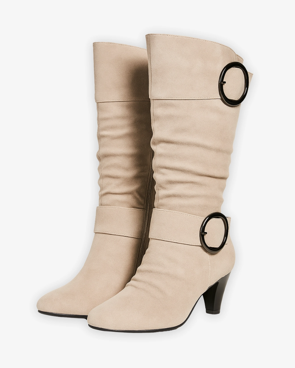 Kniehohe Stiefel mit Blockabsatz und Zierschnallen Linus Stiefel