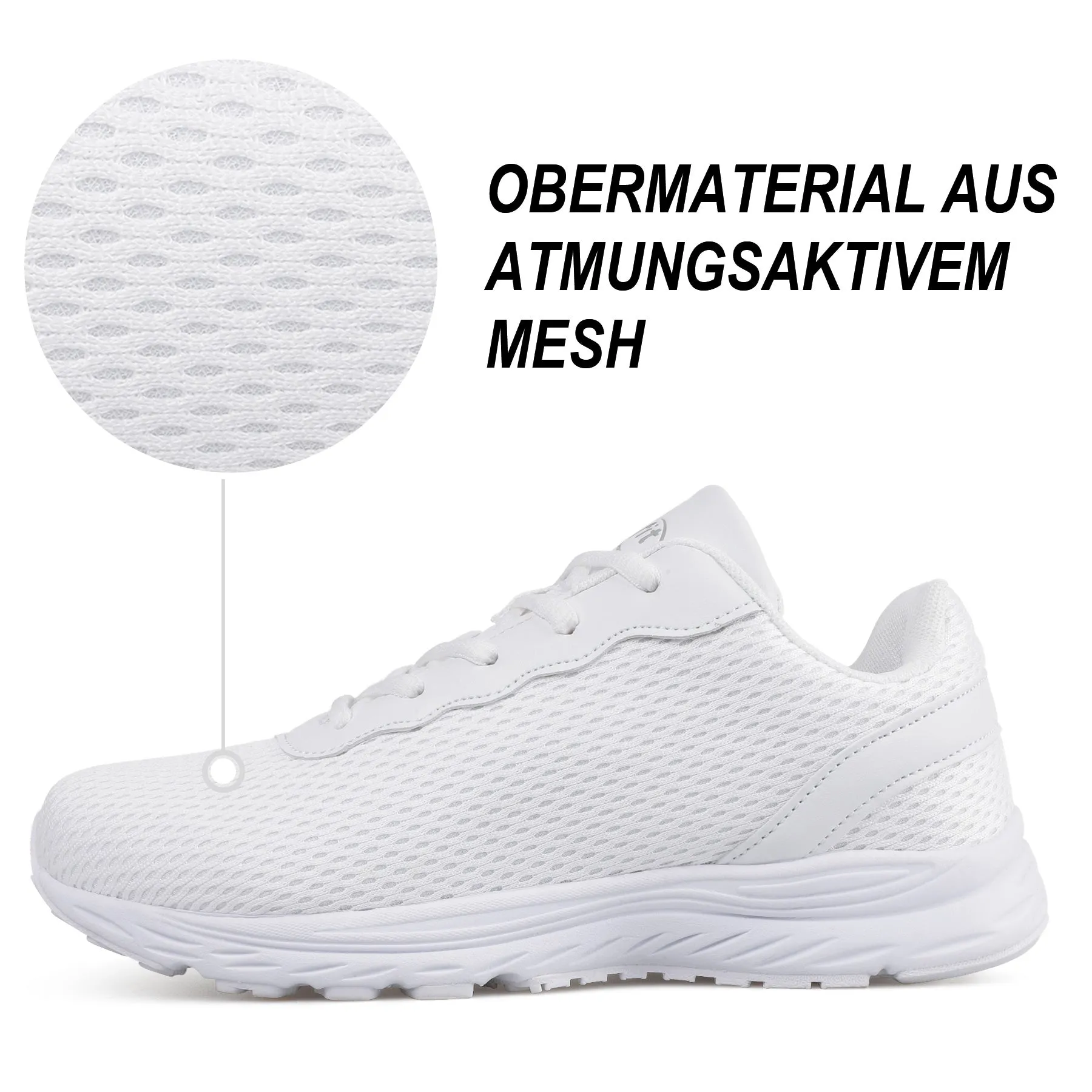 Knixmax Extra breite leichte Herren Laufschuhe fr Plattfu Weie Sportschuhe mit Schuhen mit breiter Zehenbox Geeignete Laufschuhe Bei Bandscheibenvorfall