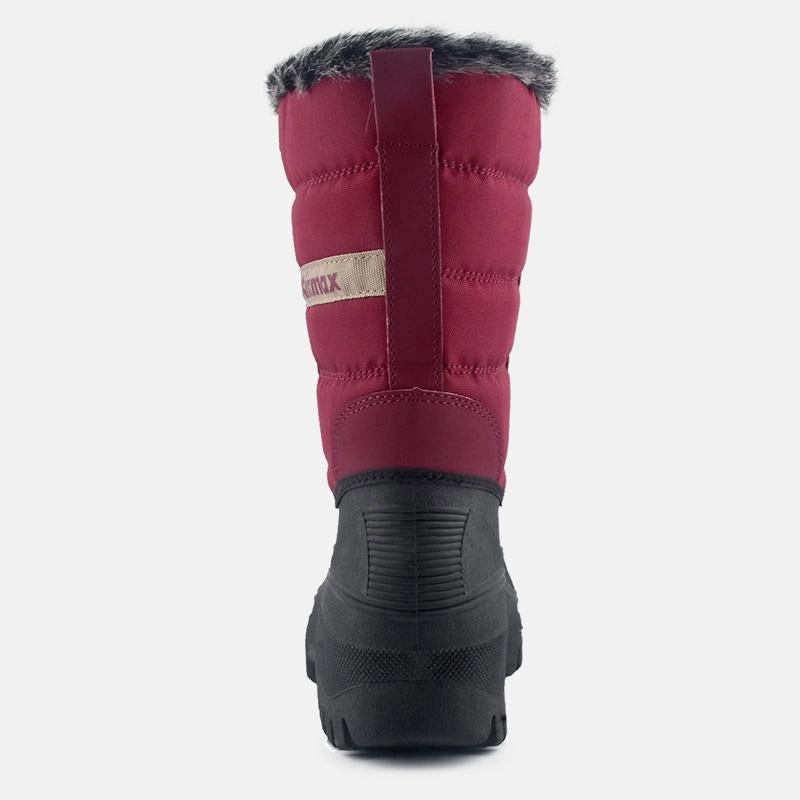 Knixmax Damen Schneestiefel Rot Wasserdichte Sohle Pelzgeftterte Winterstiefel (Upgrade-Version) Stiefel Absatz 4 Cm