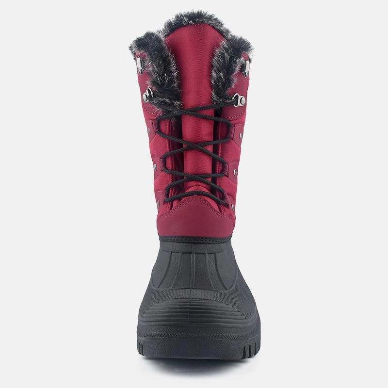 Stiefel Weiss Leder Knixmax Damen Schneestiefel Rot Wasserdichte Sohle Pelzgeftterte Winterstiefel (Upgrade-Version)