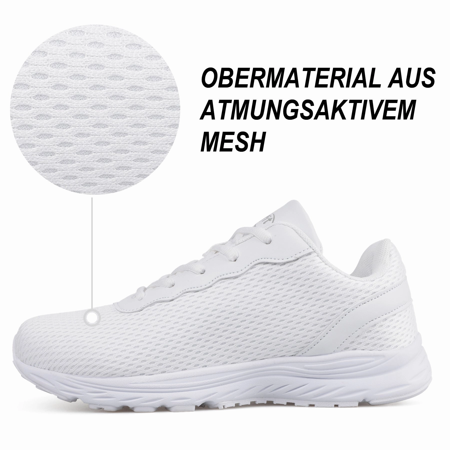 Knixmax Extra breite leichte Damen Laufschuhe fr Plattfu Weie Sportschuhe mit Schuhen mit breiter Zehenbox Laufschuhe Cloudfoam