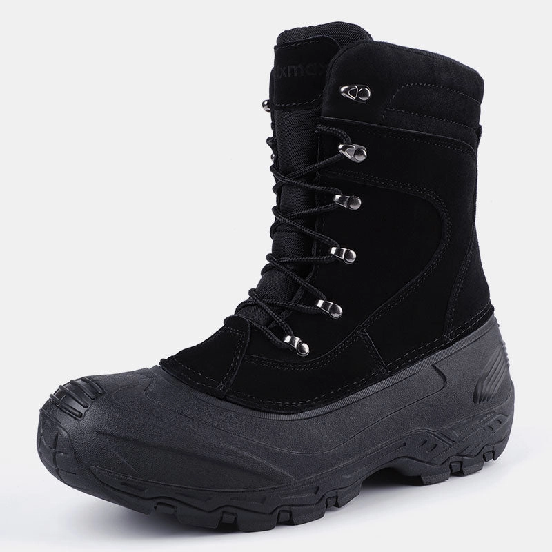 Knixmax Herren Schneestiefel Schwarz Wasserdichte Sohle Winterstiefel Strumpf Stiefel Mit Absatz