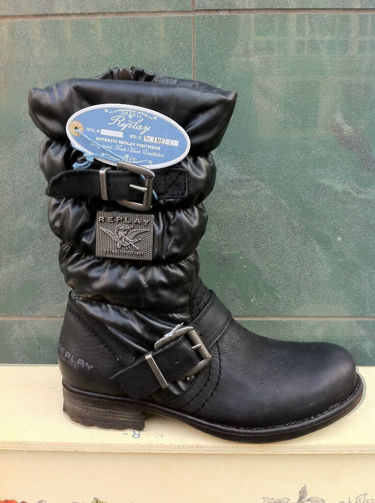 Replay Damenschuhe Schuhe Stiefel Stiefelette Boots Leder H&m Stiefel Mit Absatz