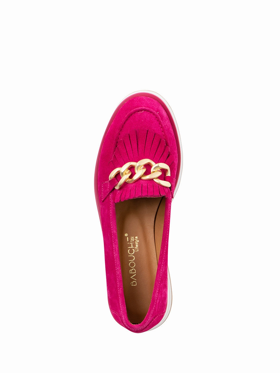 Amy | Chunky Loafer Fuchsia Loafers Big Sole