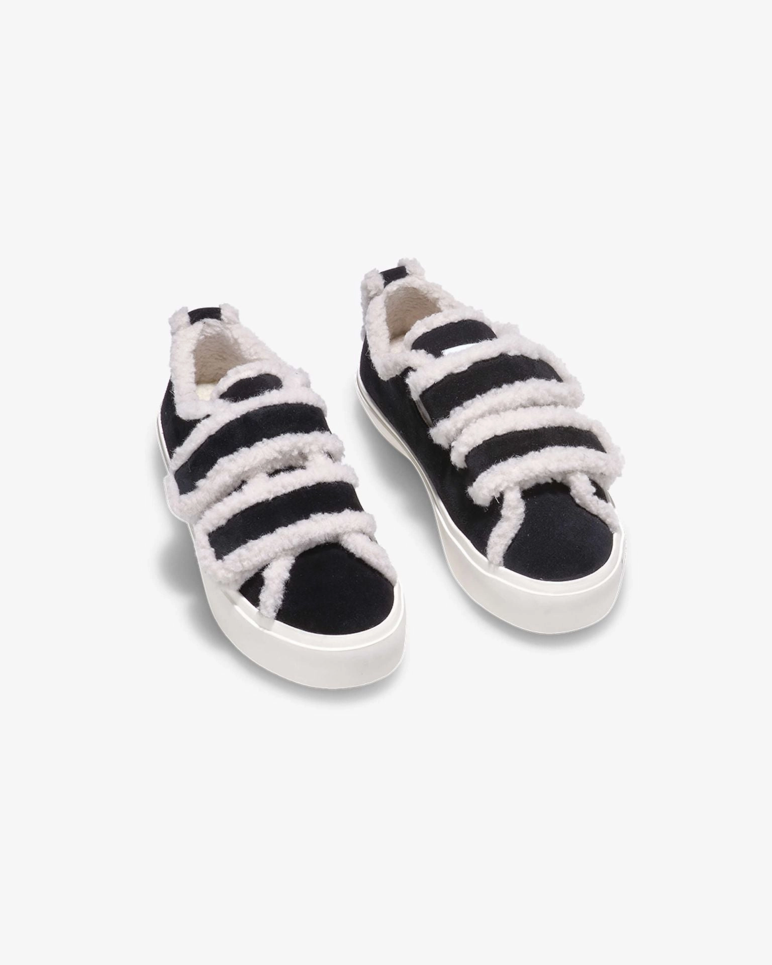Sneaker Warm INUIKII Shearling Low Velcro Sort Sneaker