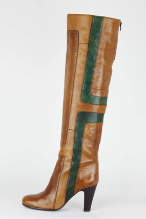 Zalando Stiefel Mit Absatz Hohe Stiefel Leder mehrfarbig