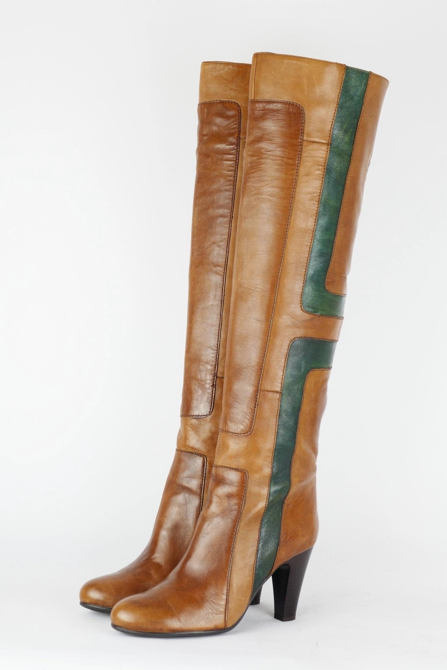 Stiefel In H Weite Hohe Stiefel Leder mehrfarbig