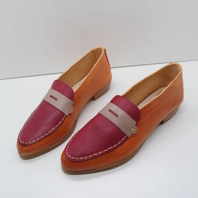 Printed Loafers THE PENNY. BB TOAST. LISCIO POMEROL LAKE. GREY MASK. UNDYED THREAD. 2CM