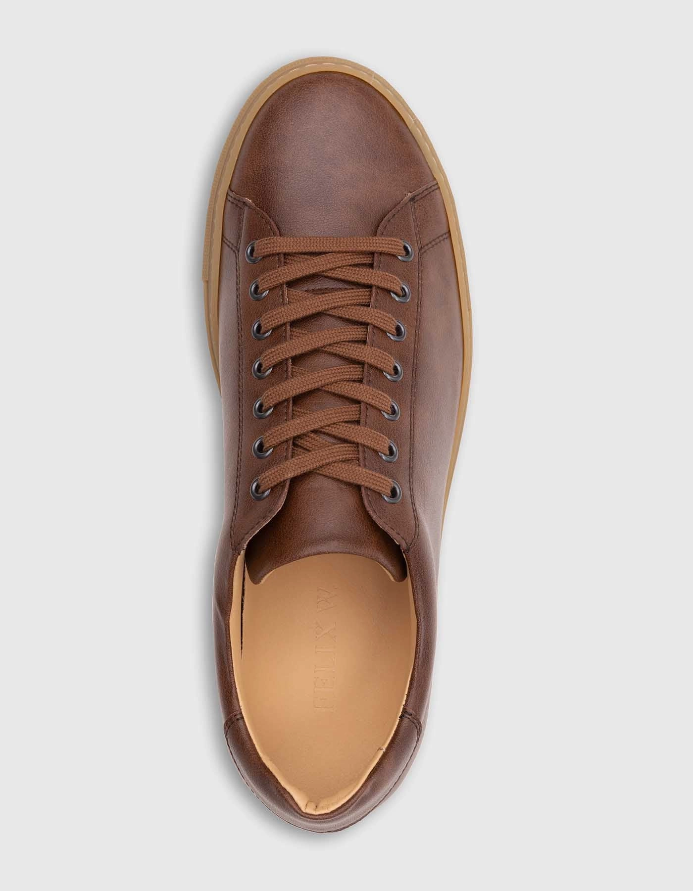 Sustainable Sneaker Cognac. Triest V-EDITION Sneaker Silber Weiß