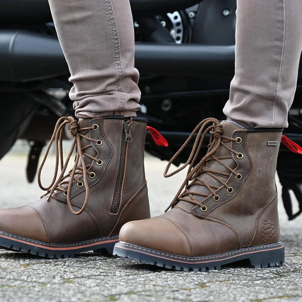 Hellgrüne High Heels Motorradstiefel Carolina Boots Damen