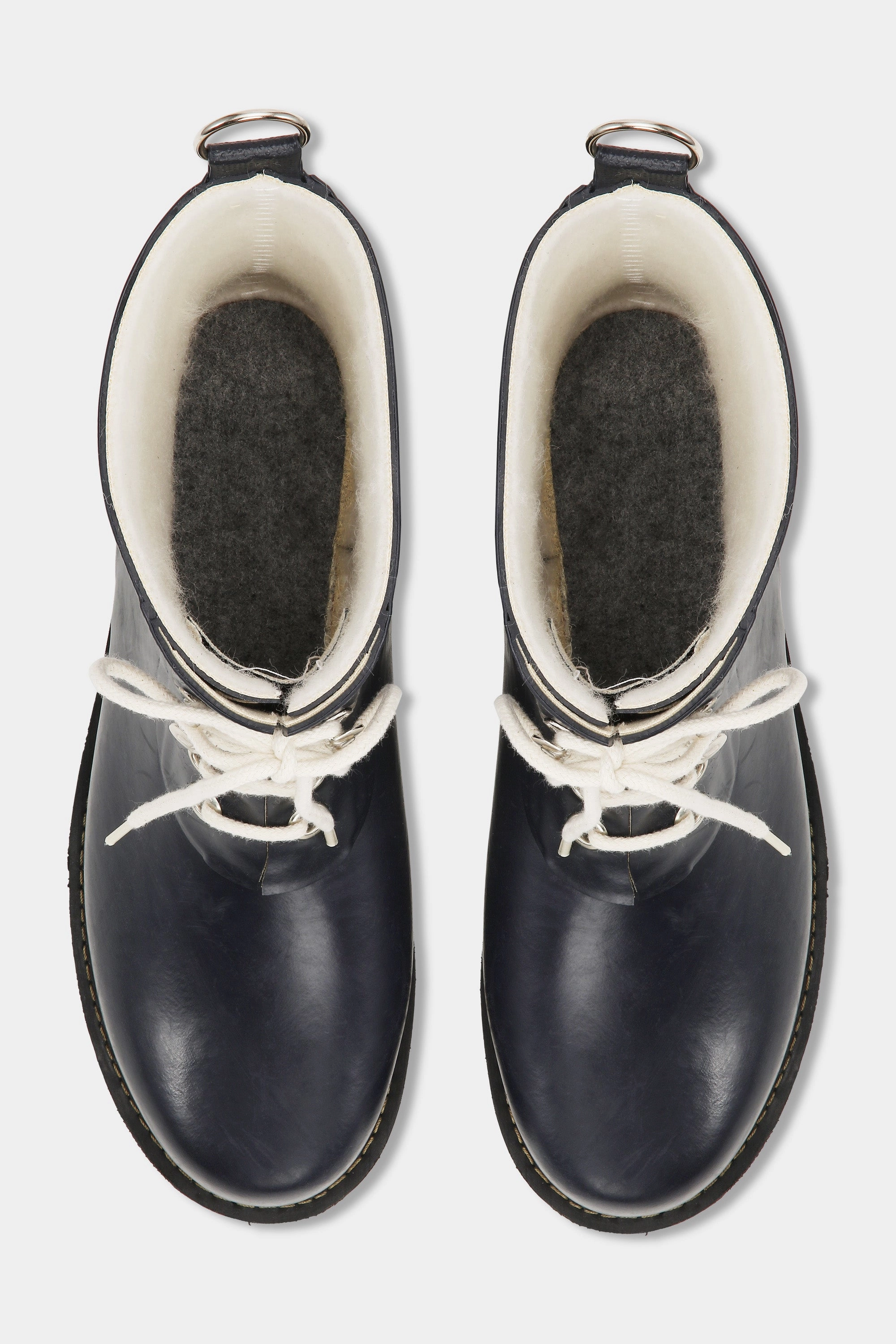 Leder Stiefel Overknee Kurze Gummistiefel - Dark Indigo