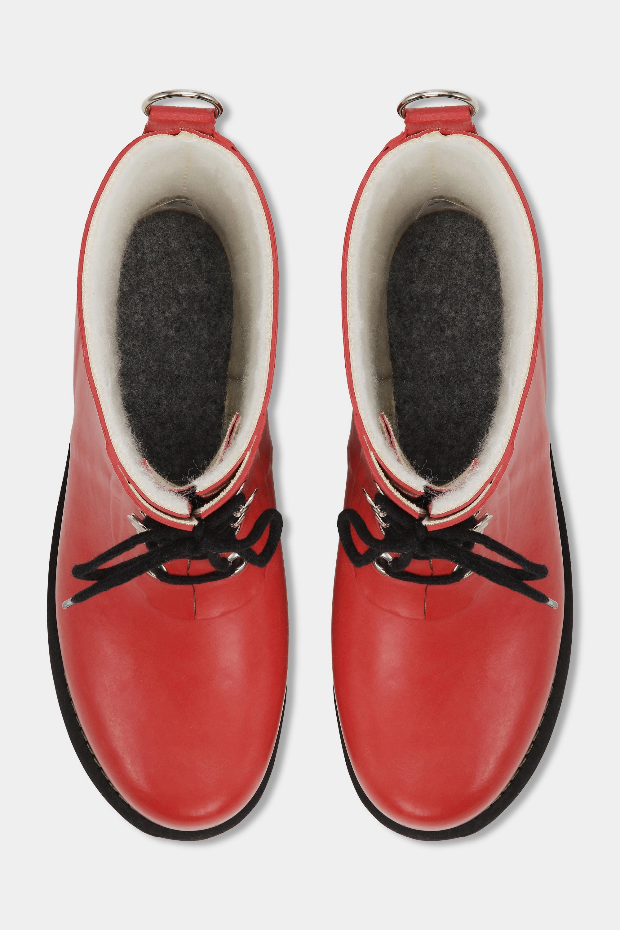 Kurze Gummistiefel - Deep Red Naturleder Stiefel