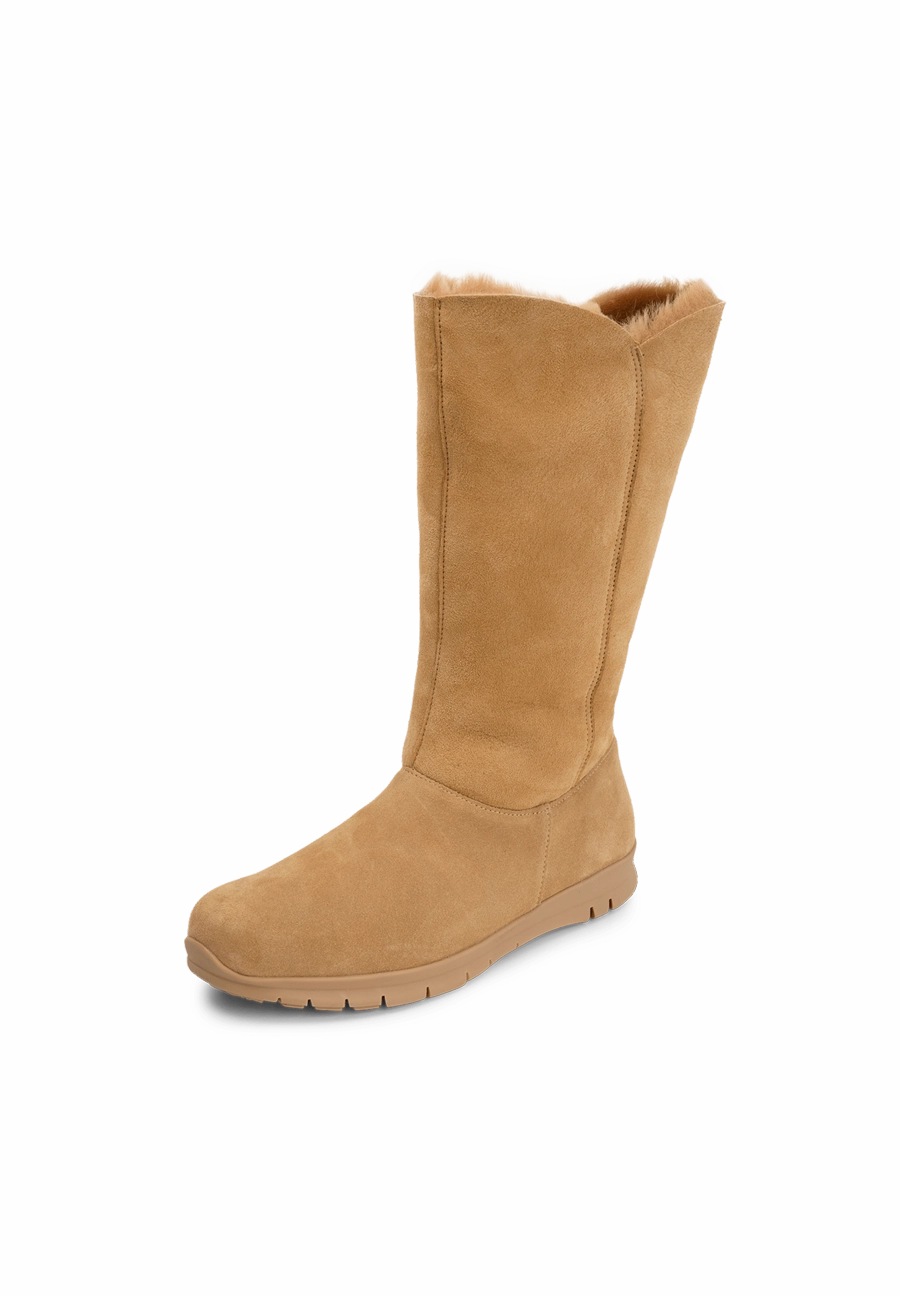 kuschelig-warmer Lammfellstiefel Veloursleder Stiefel Yves Saint Laurent