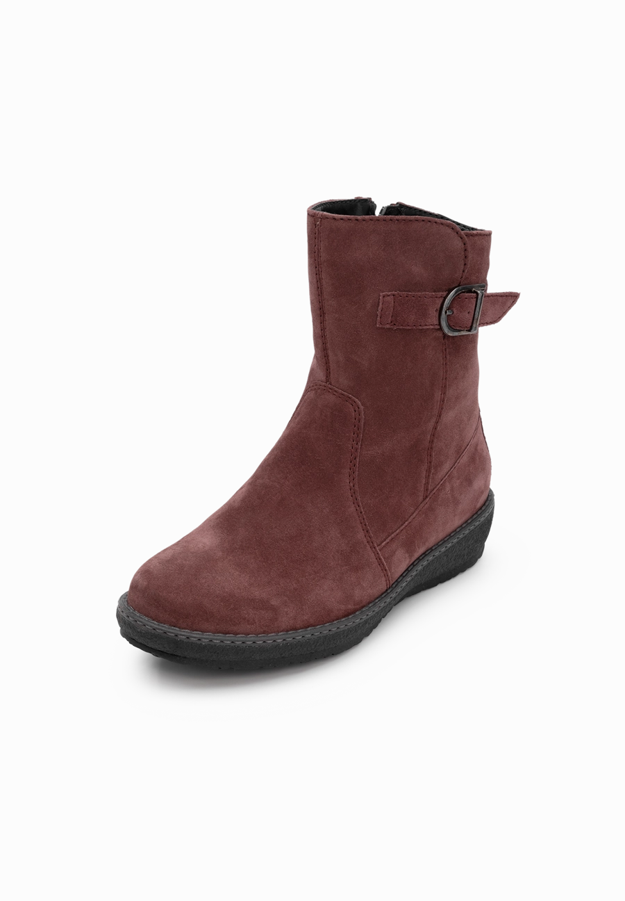 kuschlige Stiefelette Veloursleder Black Lace Ankle Boots