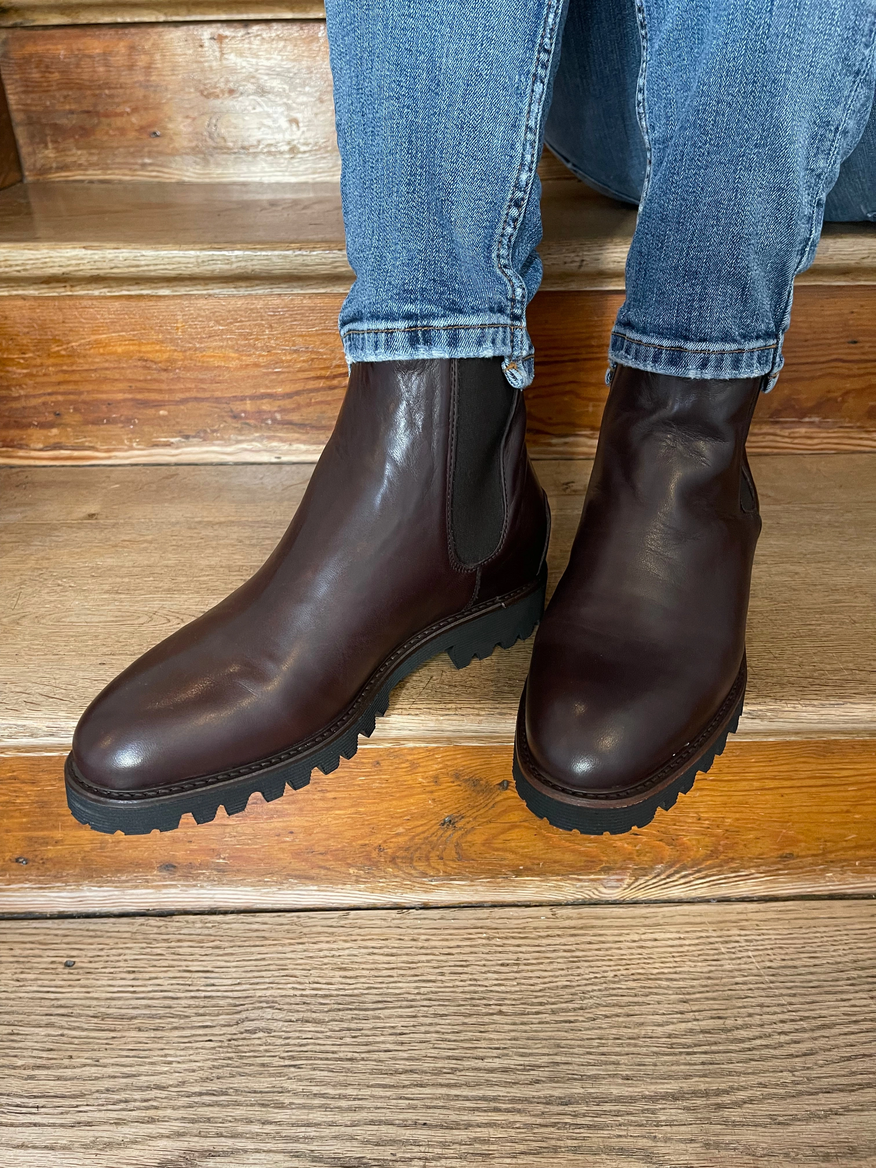 Lammfell Chelsea Boot Braun Moderne Chelsea Boots