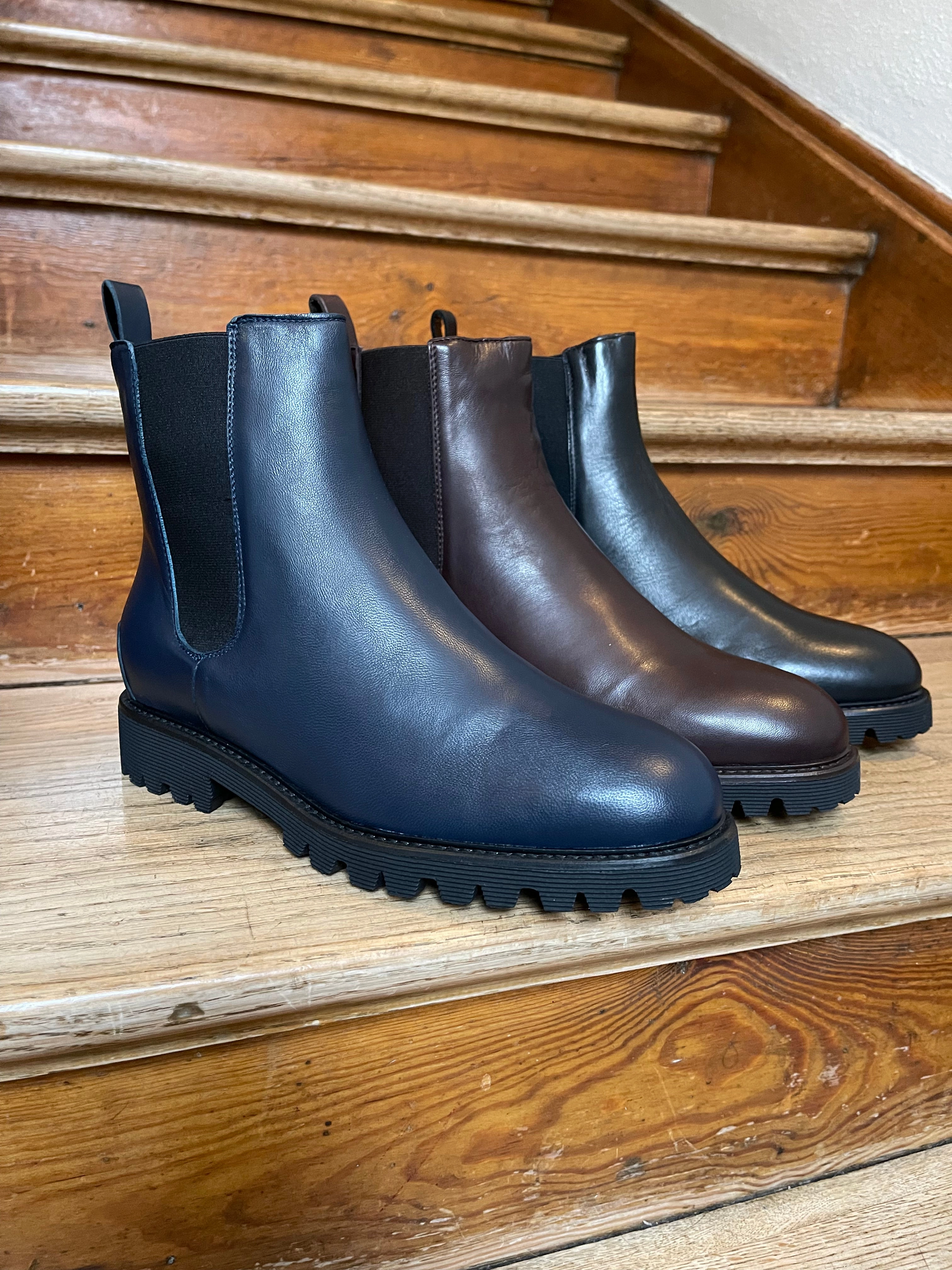 Chelsea Boots Hochwertig Lammfell Chelsea Boot Navy