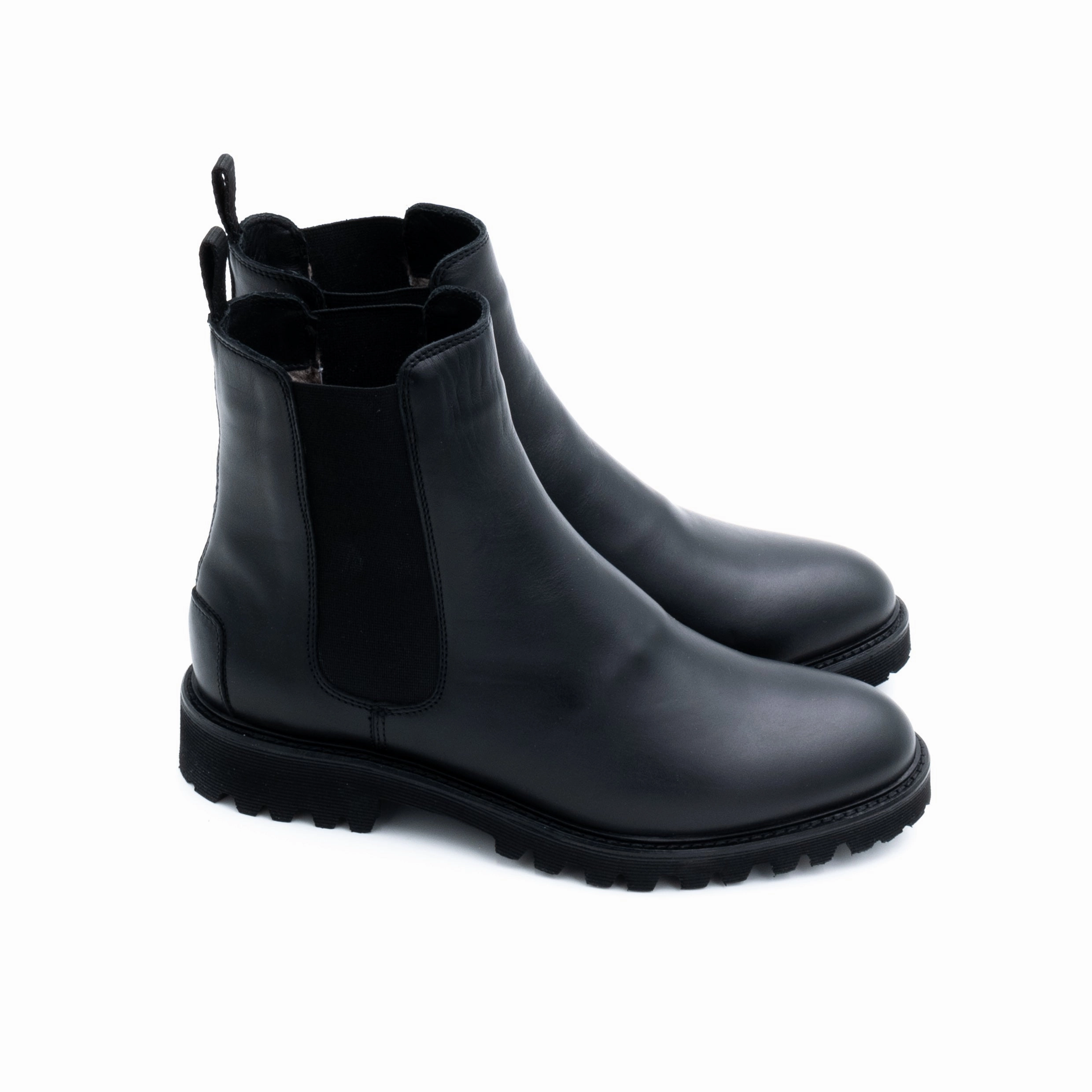 Lammfell Chelsea Boot Schwarz Business Outfit Chelsea Boots