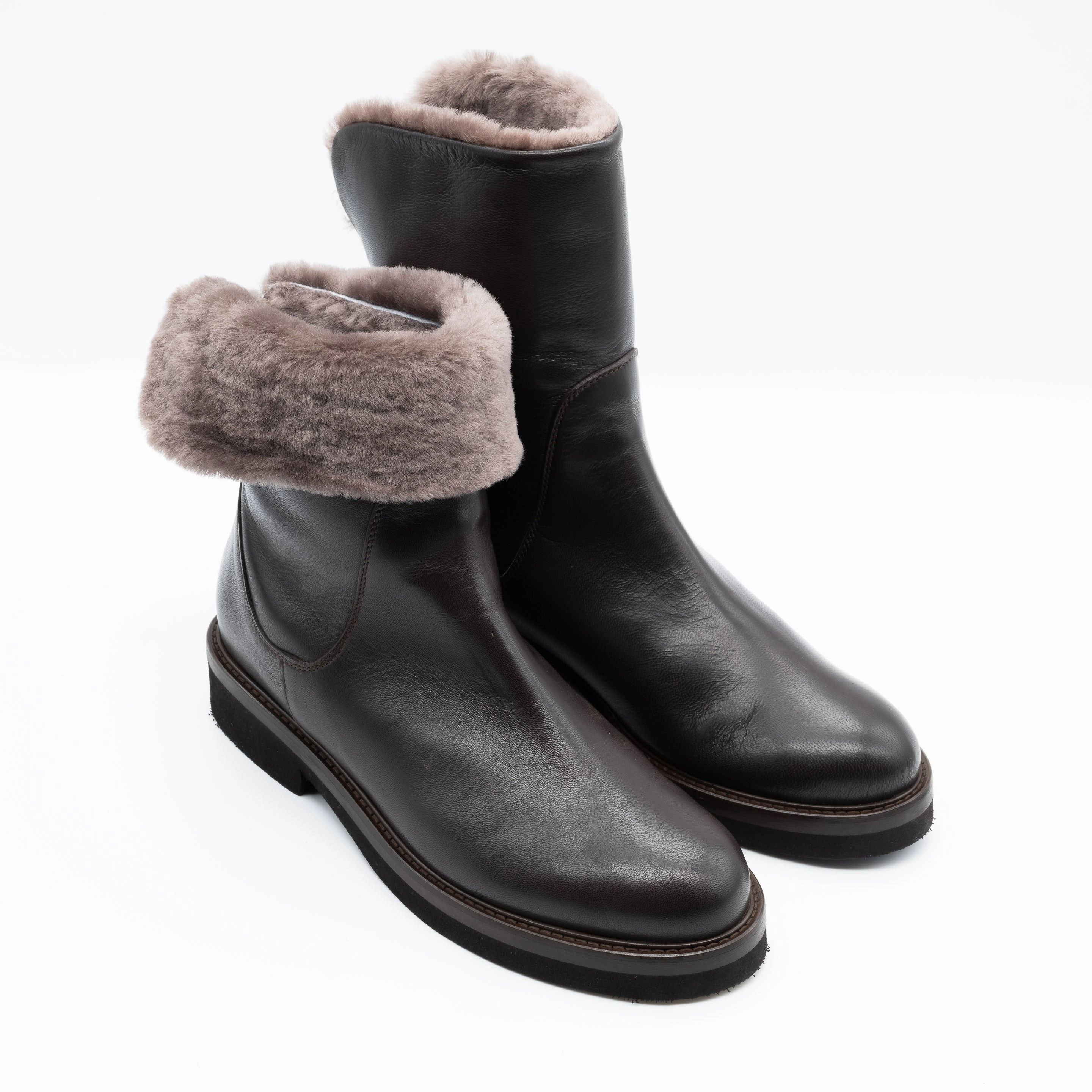 Lammfellboots braun Chealsea Boots Mono