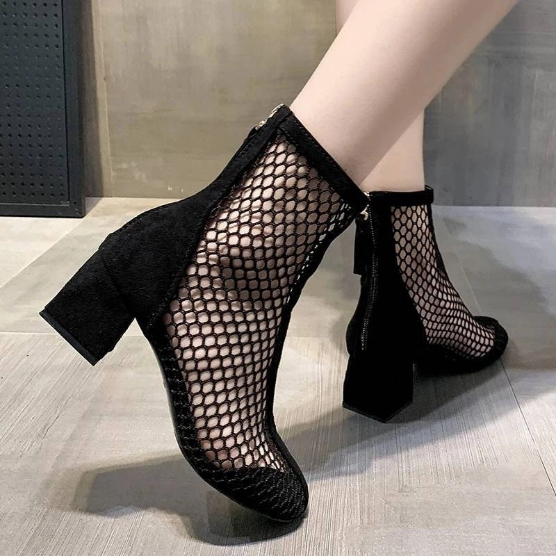 Heel boots - Shoes Heel, vintage, High Heel, retro high heels, retro heels, vintage boots, high heel boots, mesh Maximum Weight For High Heels