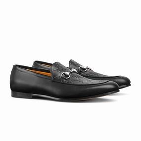 Mid Heel Loafers Guccima Men'S Loafer With Horsebit
