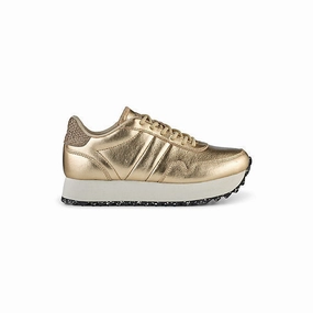 Woden Nora III Damen Sneaker Plateau Gold Sneaker Cleaner Dm